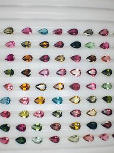 Tourmaline naturelle multi-couleurs, taille poire, certifiée IGI, qualité AAA, tailles 7*5 mm, parfaitement calibrée, pour la fabrication de bijoux - Product Image 3