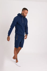 ชุดวอร์มสั้นและมีฮู้ดสำหรับผู้ชายชุดวิ่งจ็อกกิ้งเสื้อ100% ผ้าฟลีซซับใน2ชิ้น - Product Image 2