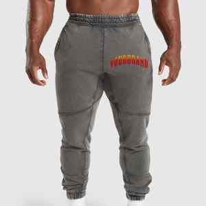 Pantalon de survêtement ample et décontracté pour hommes, pantalon baggy brodé sur mesure avec bas à revers, pantalon pour hommes lavé sur mesure - Product Image 1