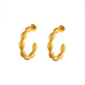 Handmade <b>Gold</b> Plated Half Hoop <b>Earrings</b> Stylish Womens Jewellery Fashion Accessories for Daily Wear Special Occasions Dkumpi - Product Image 3