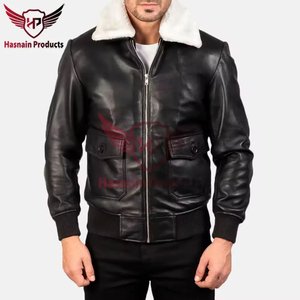 Wholesale Custom Men's Soft Black Leather Jacket Premium Quality Waterproof Casual and Windproof Stylish Design for Winter - Product Image 2