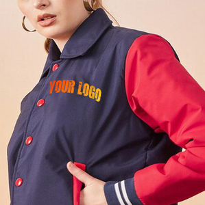 Chaqueta universitaria de alta calidad para mujer, venta al por mayor, chaqueta de béisbol de estilo bombardero de gran tamaño, ropa de abrigo de invierno personalizada - Product Image 2