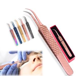 Best Design Stainless Steel Eyelash Extension Tweezers Sustainable Hot Selling Makeup <b>Tool</b> <b>Engrave</b> Logo - Product Image 5