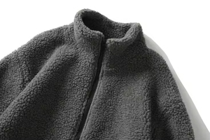 Veste polaire Sherpa coupe-vent d'extérieur pour hommes, manteau à fermeture éclair et col montant, veste d'hiver, manteau de randonnée en polaire, avec blocage des couleurs - Product Image 5