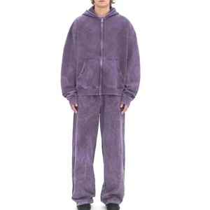 Ensemble de survêtement unisexe en molleton respirant 100 % coton, coupe régulière, pour homme, collection hiver 2025, streetwear, grandes tailles - Product Image 6