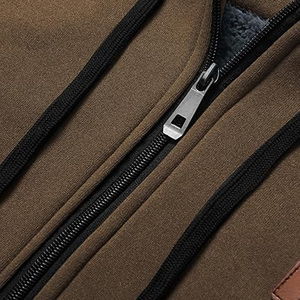 Venta al por mayor fabricante de productos personalizados Sudadera con capucha de lana con cremallera multi bolsillo - Product Image 6