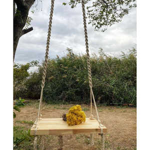 Hermosa Columpio de Madera Hecho a Mano con Macramé, Columpio Boho para Adultos, para Interiores/Exteriores, Columpio de Patio, Columpio de Árbol, Columpio de Madera para Uso en Interiores/Exteriores - Product Image 3