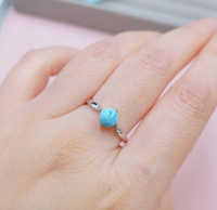Genderfluid Bague intelligente en argent 925 2025 Poire Bleu Calcédoine 10X14mm Set de lunette Bijoux de mariage NFC Unisex Blockchain Vérifiable
