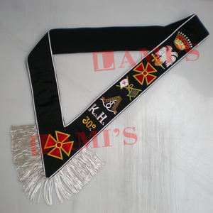 30th Degree Sash Scottish Regalia Sash Customized <b>Gold</b> Bullion Wire Masonic Regalia Handmade Sash - Product Image 1