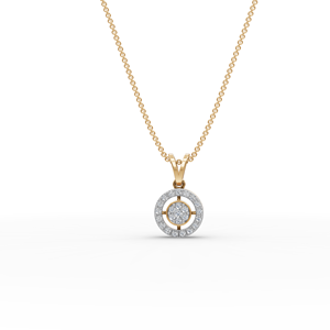 Pendentif en or avec 24 diamants de laboratoire Halo, 0,41 carat au total, charme de luxe pour les collections de bijoux pour femmes - Product Image 1
