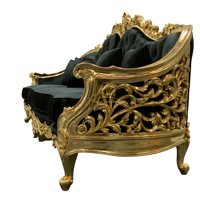 Canapé de salon en bois massif sculpté et capitonné, design français moderne de luxe, super confortable, meubles pour la maison et le bureau à domicile