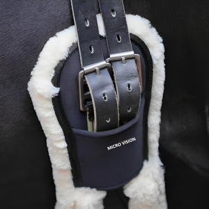 Équipement d'équitation de nouvelle mode, circonférence courte en fausse fourrure de cheval avec sangles élastiques, pointe de cheval équestre, circonférence de dressage de cheval - Product Image 2