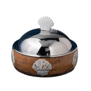 Pot en métal fini or et noir Casserole de créateur faite à la main de qualité supérieure Nouveau chauffe-plats en métal élégant et classique - Product Image 4