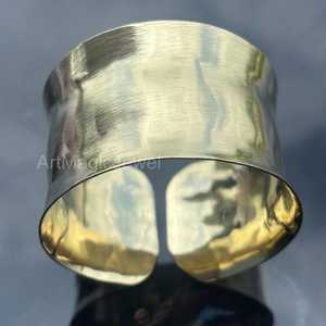 Brazalete de latón crudo de 69mm, brazalete de incrustaciones, brazalete de canal en blanco, pulsera ancha hecha a mano, latón crudo - Product Image 5