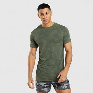 Camiseta ajustada al por mayor logotipo personalizado 100% poliéster Camisetas cuello redondo ropa de entrenamiento camisas de hombre impresas personalizadas de calle alta - Product Image 6