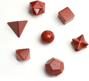 คริสตัลควอตซ์ชุดเรขาคณิตศักดิ์สิทธิ์7ชิ้นชุดพลอยสีแดง Jasper ชุดรูปทรงเรขาคณิตจักระขายส่งการรักษาคริสตัลบำบัด - Product Image 2
