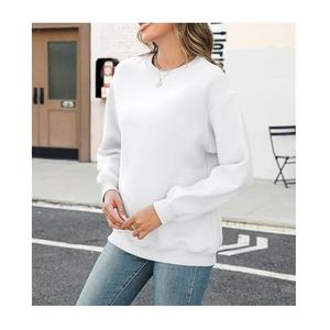 New Design Luxury <b>Long</b> <b>Sleeve</b> Round Neck Shoulder Slope Solid Comfortable Casual Women's Cotton Sweatshirt From Bangladesh - Product Image 4