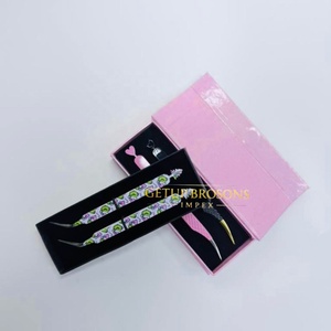 Pince à épiler pour cils GETUP BROSONS IMPEX de haute qualité en acier inoxydable, plusieurs couleurs, pointe lisse, poignée diamantée, antimagnétique - Product Image 4