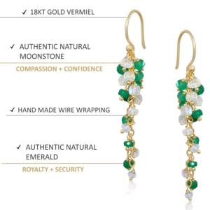 Pendientes Largos de Plata de Ley 925 con Cuentas y Piedras Preciosas para Mujer, Hechos a Mano, con Piedras de Nacimiento, para Regalo de Boda o Fiesta - Product Image 4