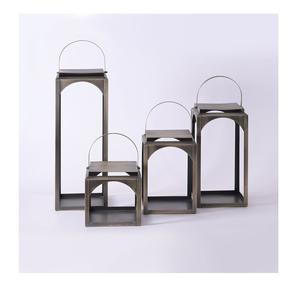 Linterna de Navidad de cristal de Metal plateado de alta calidad con portavelas de madera para colgar y decorar el hogar - Product Image 4