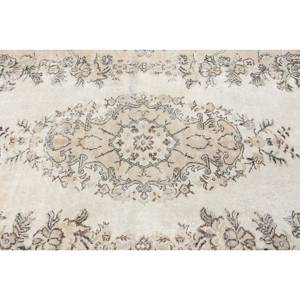 Alfombra turca de lana clásica Beige de 5,2x9,5 pies, diseño de retazos para entrada, sala de estar, dormitorio, forma Rectangular, respaldo de látex - Product Image 5