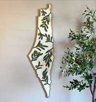 Carte de l'Israël en bois écologique faite à la main, tuile gravée au laser, décoration murale personnalisable, technique peinte, cadeau d'affaires