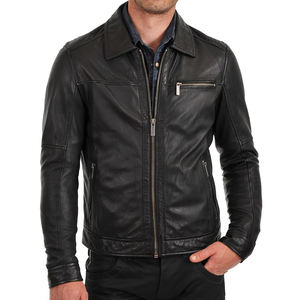 Vestes streetwear en cuir PU personnalisées, design élégant et tendance, broderie de logo personnalisée, vestes en cuir intégral pour hommes - Product Image 1