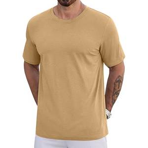 T-shirts pour hommes, col en V, manches courtes, tricotés, 100% coton, respirants, séchage rapide, style hip-hop, coupe classique - Product Image 2