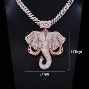 Personalizable chapado en oro blanco Hip Hop encanto Iced rapero grande 3D diamante Animal colgante Moissanite piedra dibujos animados Hip Hop para hombres - Product Image 3