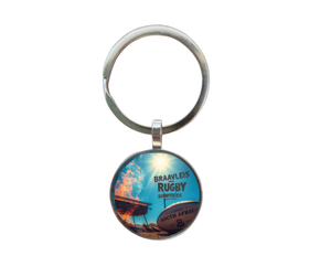 Recuerdos de Sudáfrica, Llavero de Acero Inoxidable con Diseño de Balón de Rugby Braaivleis, Sunnyskies, Regalo Nacional - Product Image 1