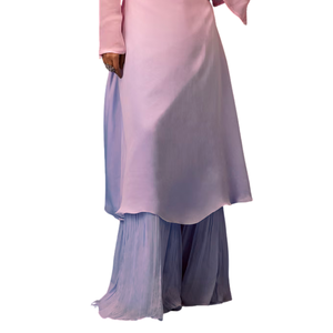Rosa Ombre una línea Kurta con pantalones de campana al por mayor de las mujeres Ropa Étnica OEM proveedor de fábrica de ropa traje de fiesta - Product Image 6