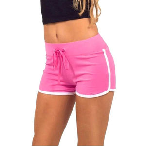 Pantalones cortos sexis de entrenamiento de gimnasio de cintura alta para mujer, pantalones cortos deportivos atléticos con logotipo personalizado, pantalones cortos transpirables con bolsillo elástico para correr - Product Image 1