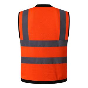 Gilet de sécurité réfléchissant en toile légère pour hommes, vêtement d'extérieur respirant d'été avec 5 poches dimensionnelles et logo personnalisé - Product Image 4