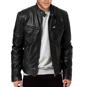 Chaquetas de cuero negro de manga larga al por mayor de secado rápido, chaquetas de cuero personalizadas de la mejor calidad con chaqueta de estilo personalizada - Product Image 2