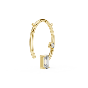 จี้เพชรทรงเหลี่ยมมรกตเพาะเลี้ยงจาก TRENDY ชุบทองคำ 18KT สีเหลือง ชุบโรเดียม ได้รับการรับรองจาก IGI เหมาะสำหรับเป็นของขวัญสุดหรูและสวมใส่ได้ทุกวัน - Product Image 2