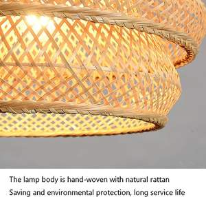 MEILLEURE VENTE Abat-jour en bambou naturel tissé à la main traditionnel Vente en gros Abat-jour de jardin Boho Décoration intérieure - Product Image 5