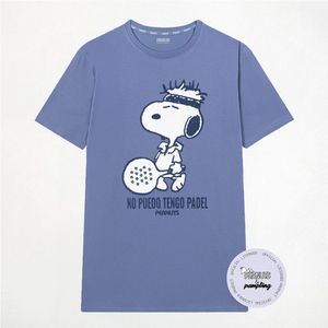Camiseta de manga corta con estampado de dibujos animados de beagle, unisex, para adultos, azul, cuello redondo, deportiva, divertida, con gráfico - Product Image 3