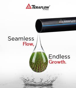 HDPE Borwell Pipes TERAFLOW Polyethylene Pipe PE 100 Gold 63mm Pn 10 Black Blue Strip Durable <b>Socket</b> Fusion Drainage - Product Image 1