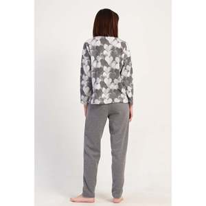 Ensemble de pyjama pour femme en jacquard interlock XXL avec poches et manches longues - Gris - Gris - Product Image 3