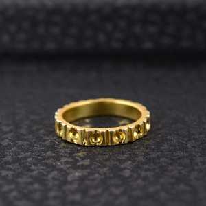Latest Design Boho Pattern Band <b>Ring</b> Minimalist Brass <b>Ring</b> Women 18k Gold Plated Geometric Dots <b>Stacking</b> Wholesale/OEM/ODM - Product Image 5