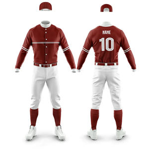 Uniforme de béisbol transpirable de buena calidad para hombre, nuevo diseño, uniforme de béisbol de equipo de alta calidad - Product Image 5