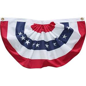 USA TOP FLAGSINC Bandera de abanico plisada -1.5x3, Bandera de guirnalda americana tipo abanico, Bordada con estrellas y rayas patrióticas, Oxford 210D - Product Image 4