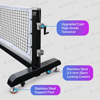 Système de filet de pickleball professionnel JAS Sports, sans bordure, durable, avec cadre en acier, 6860 mm, pliable, portable, intérieur/extérieur