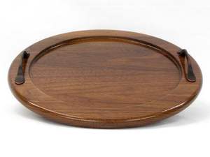 Bandeja redonda personalizable de madera de acacia para servir, vajilla de estilo clásico para cocina, hogar u hotel, fiesta o servicio de comida - Product Image 6