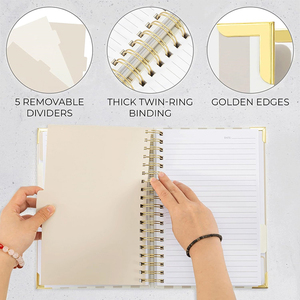 Carnet à spirales épais avec étiquettes - Carnet de style universitaire à couverture rigide de qualité supérieure pour <span class=keywords><strong>les</strong></span> <span class=keywords><strong>notes</strong></span>, parfait pour le travail, l'école, <span class=keywords><strong>les</strong></span> carnets à spirales - Product Image 6
