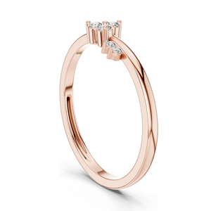 Bague florale en diamant de laboratoire rond de 0,086 CT pour femme, clarté VVS-VS EF, or 18 carats, 14 carats, 10 carats et argent 925, rose, jaune - Product Image 5