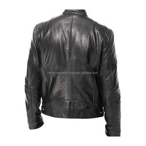 Nardon Apparel Veste coupe-vent de grande taille en cuir noir pour homme Poches latérales respirantes - Product Image 6