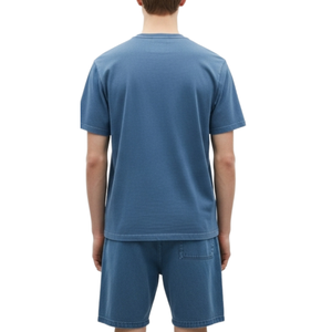 Conjunto de camiseta y pantalones cortos de manga corta de color liso para hombre, chándal deportivo de verano de algodón al por mayor, conjunto de pantalones cortos personalizados - Product Image 2