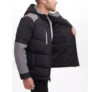 Pakistan Manufacture <b>Men's</b> Warm Puffer Jacket Full Sleeve Stand Collar with Custom Design and Logo Canvas Fabric Coated - Product Image 3