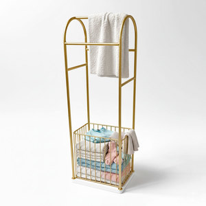 KPT68013 Perchero de pie con cesta para organizar toallas de baño - Product Image 1